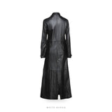 Women's Full-Length Black Leather Trench Coat – view 2