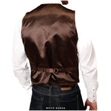 Men's Dark Brown Suede Western Vest – view 2
