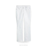 Men's White Leather Straight-Leg Pants