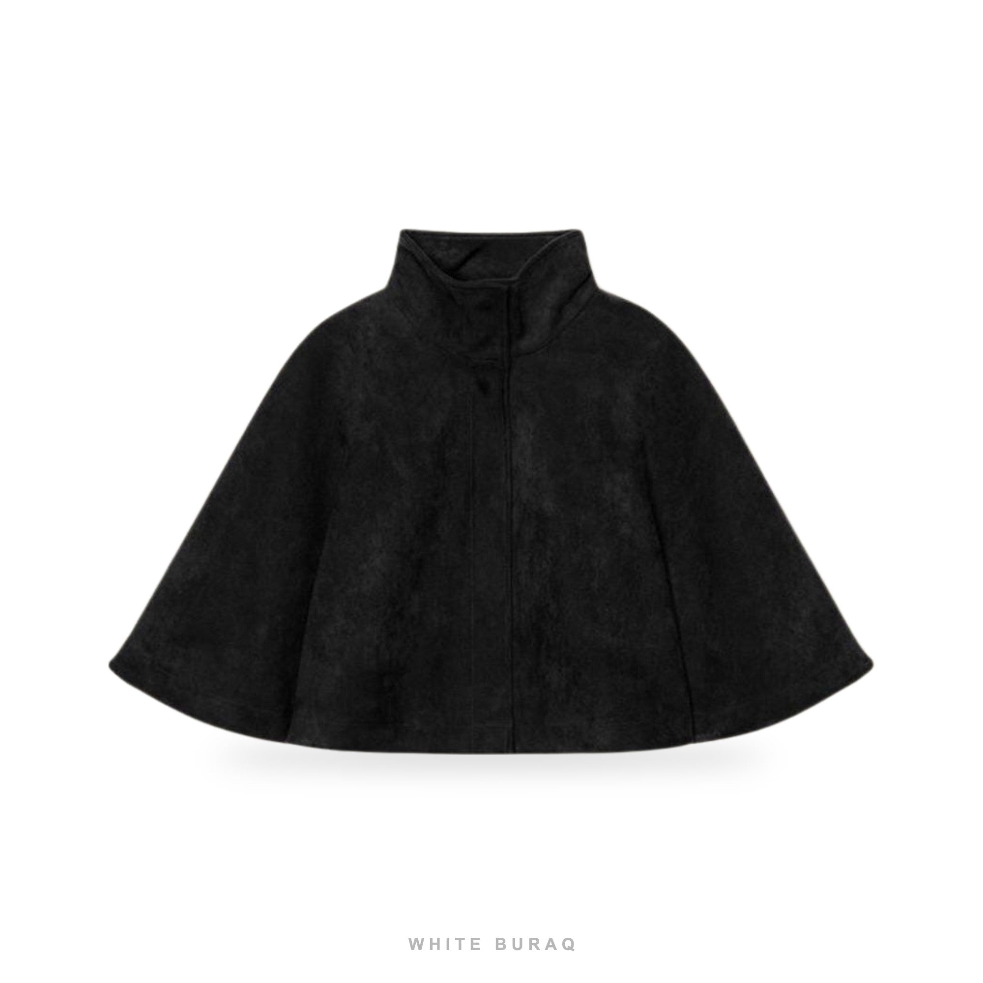 Women's Black Suede High-Neck Cape – view 2