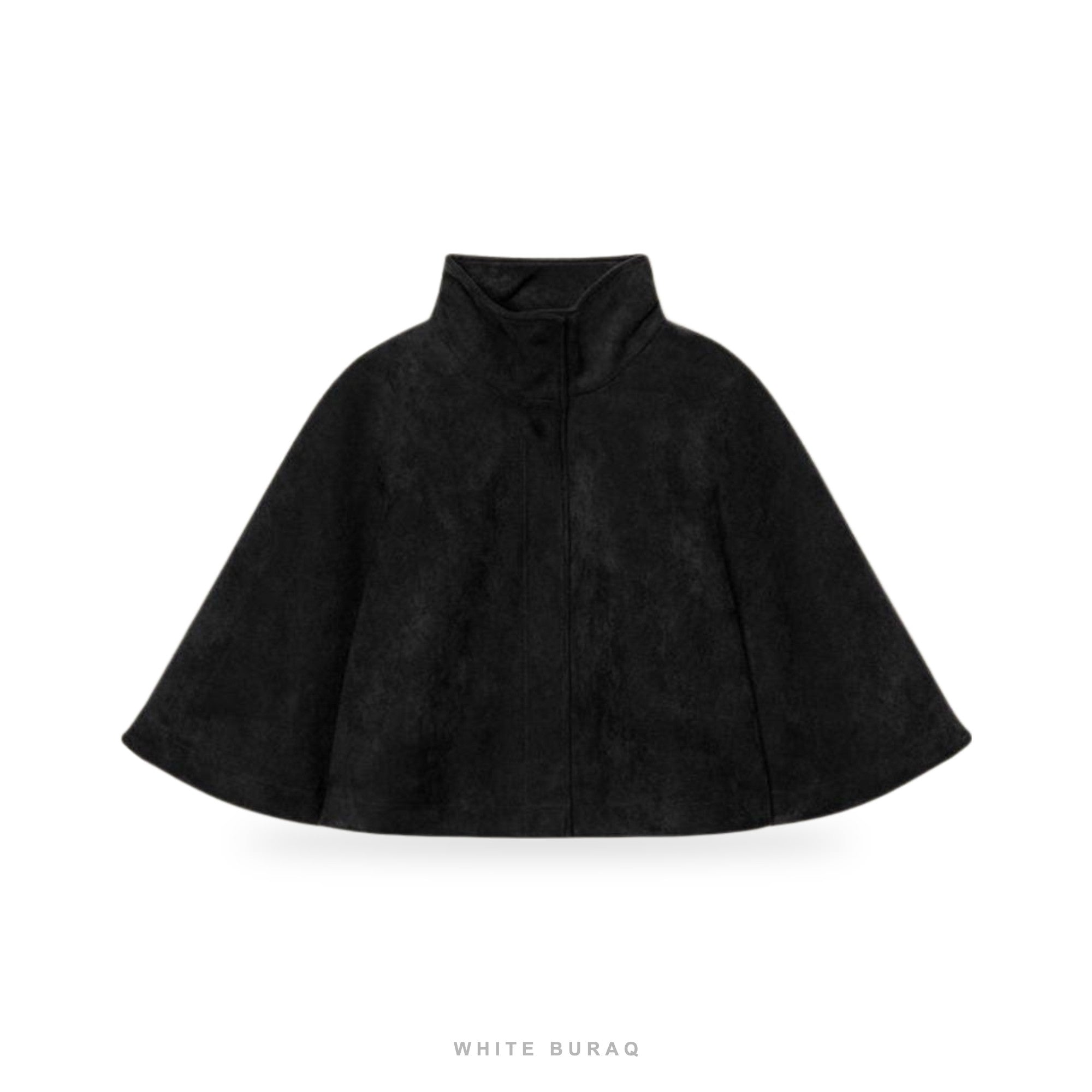 Women's Black Suede High-Neck Cape – view 3