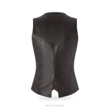 Women's Vintage Brown Lambskin Tailored Vest – view 2