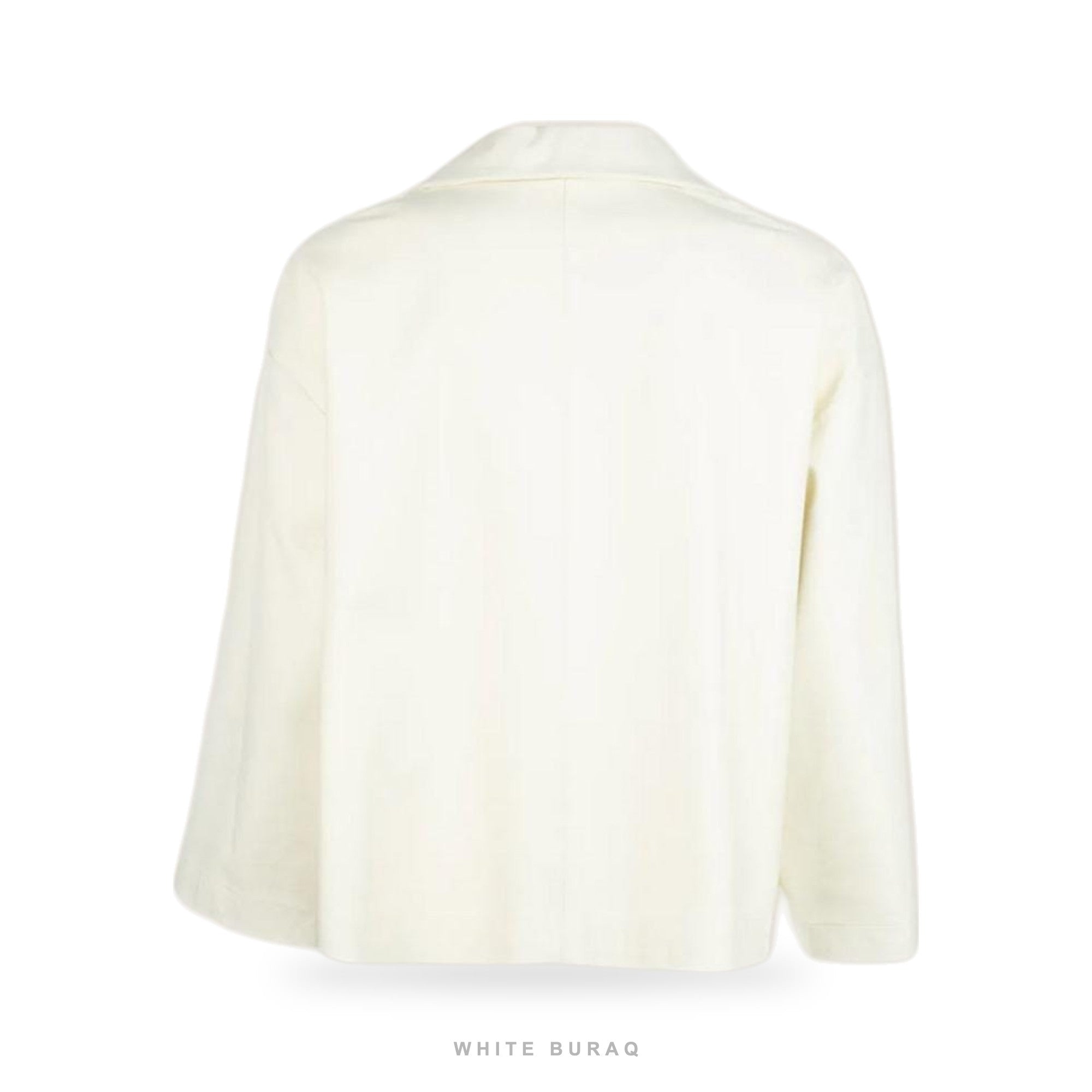 Women's White Nappa Leather Cropped Button Jacket – view 2