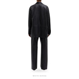 Women's Black Leather Oversized Moto Blazer – view 2