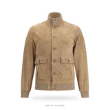 Men's Beige Suede Stand-Collar Bomber – view 3