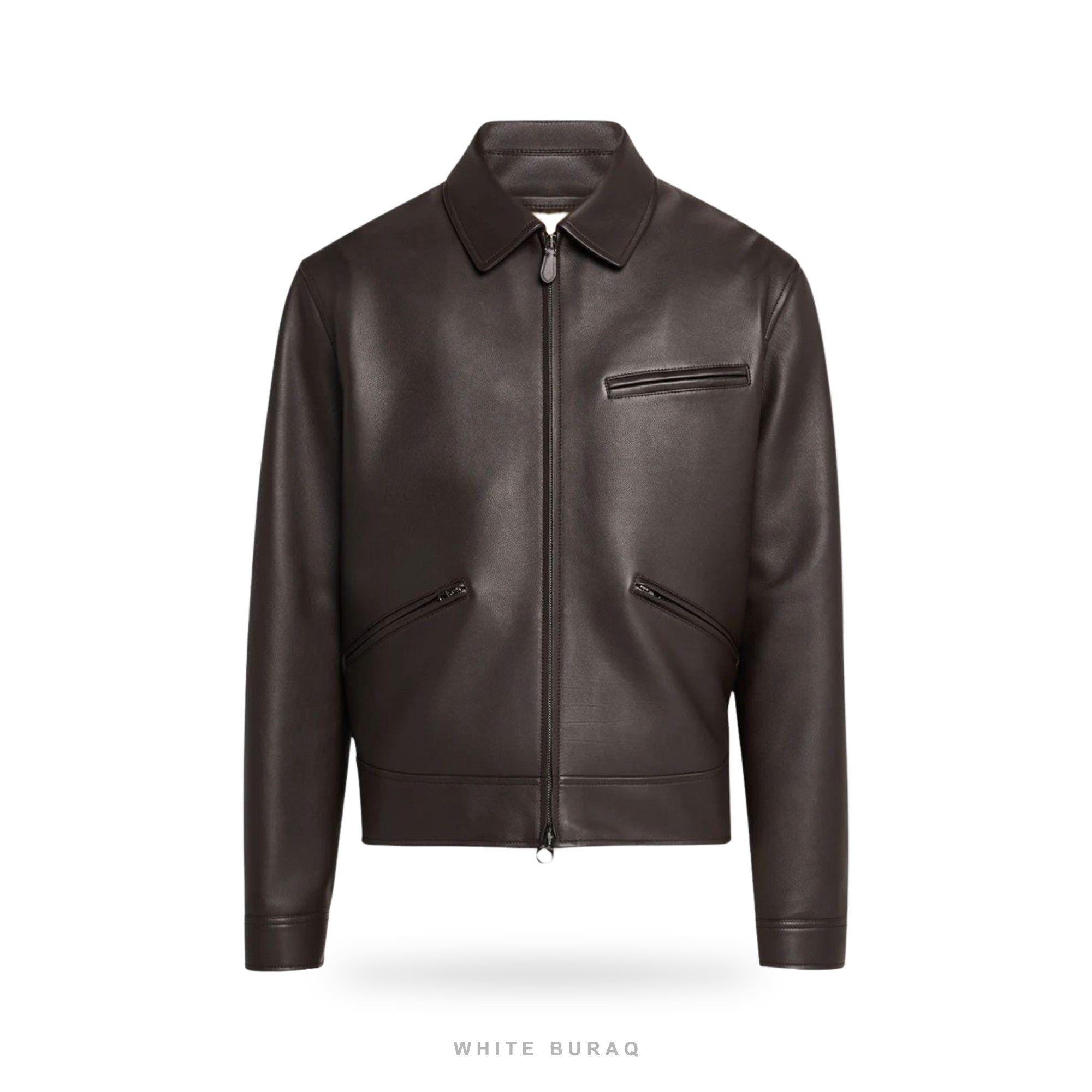 Men's Chocolate Brown Leather Moto Jacket