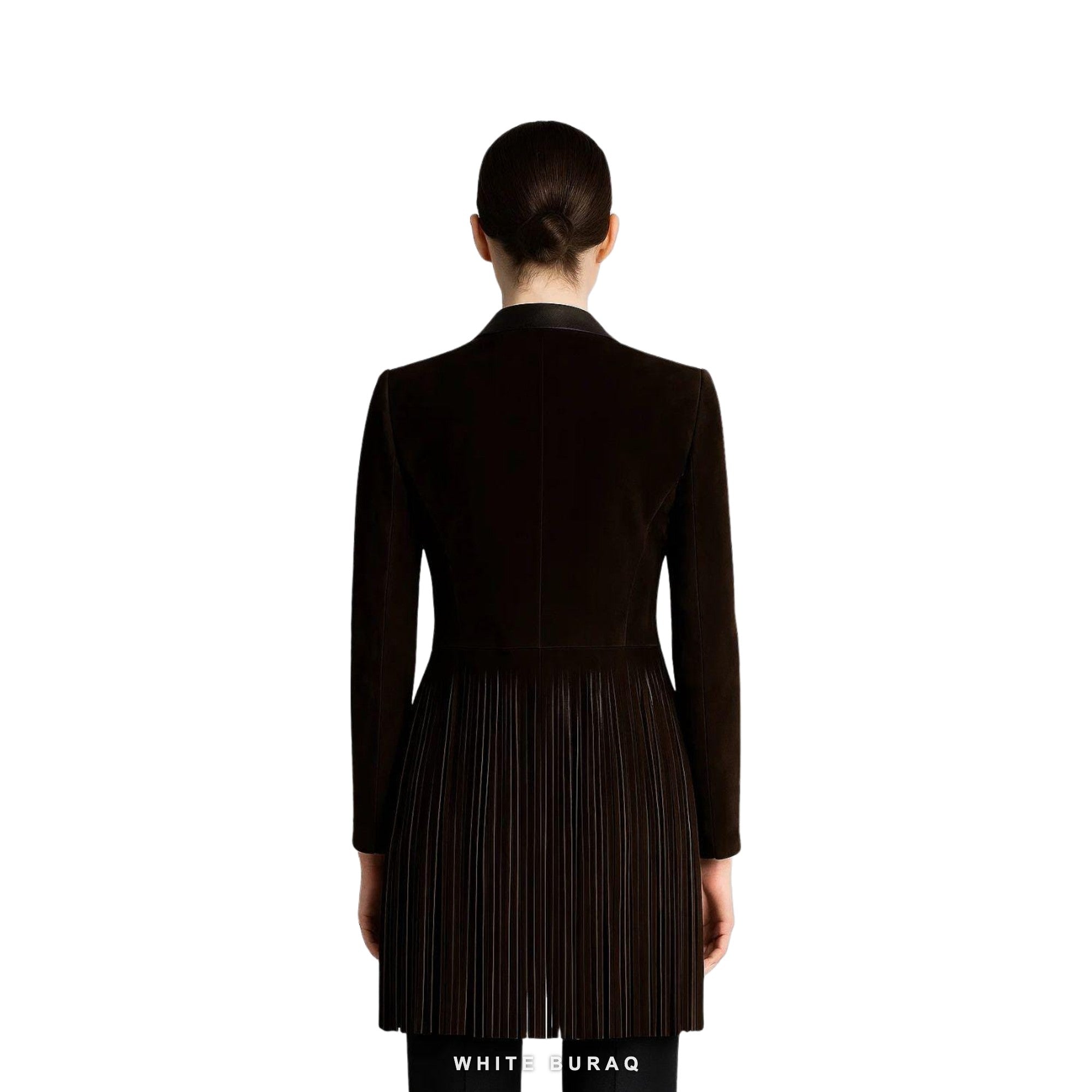 Women's Dark Brown Suede Fringe Blazer – view 2