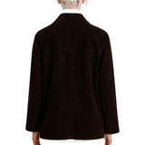 Women's Dark Brown Suede Minimal Zip-Up Jacket – view 2