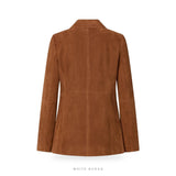 Women's Brown Suede Tailored Blazer – view 4