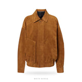 Women's Brown Suede Oversized Jacket