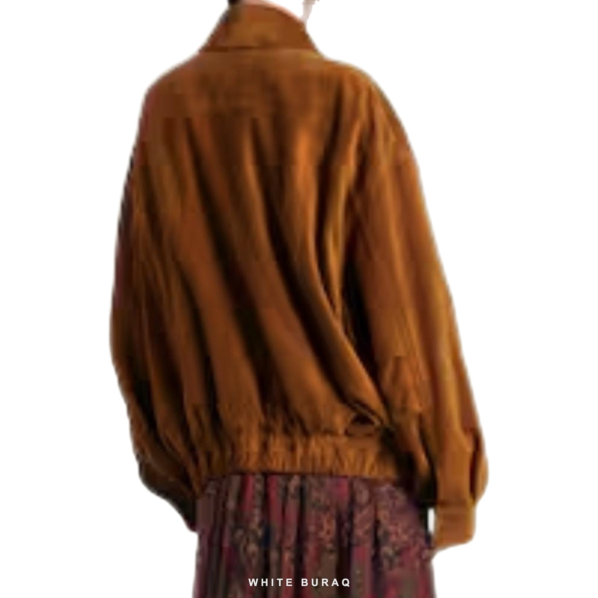 Women's Brown Suede Oversized Jacket – view 3