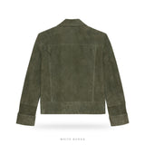 Women's Olive Green Suede Button-Front Jacket – view 4