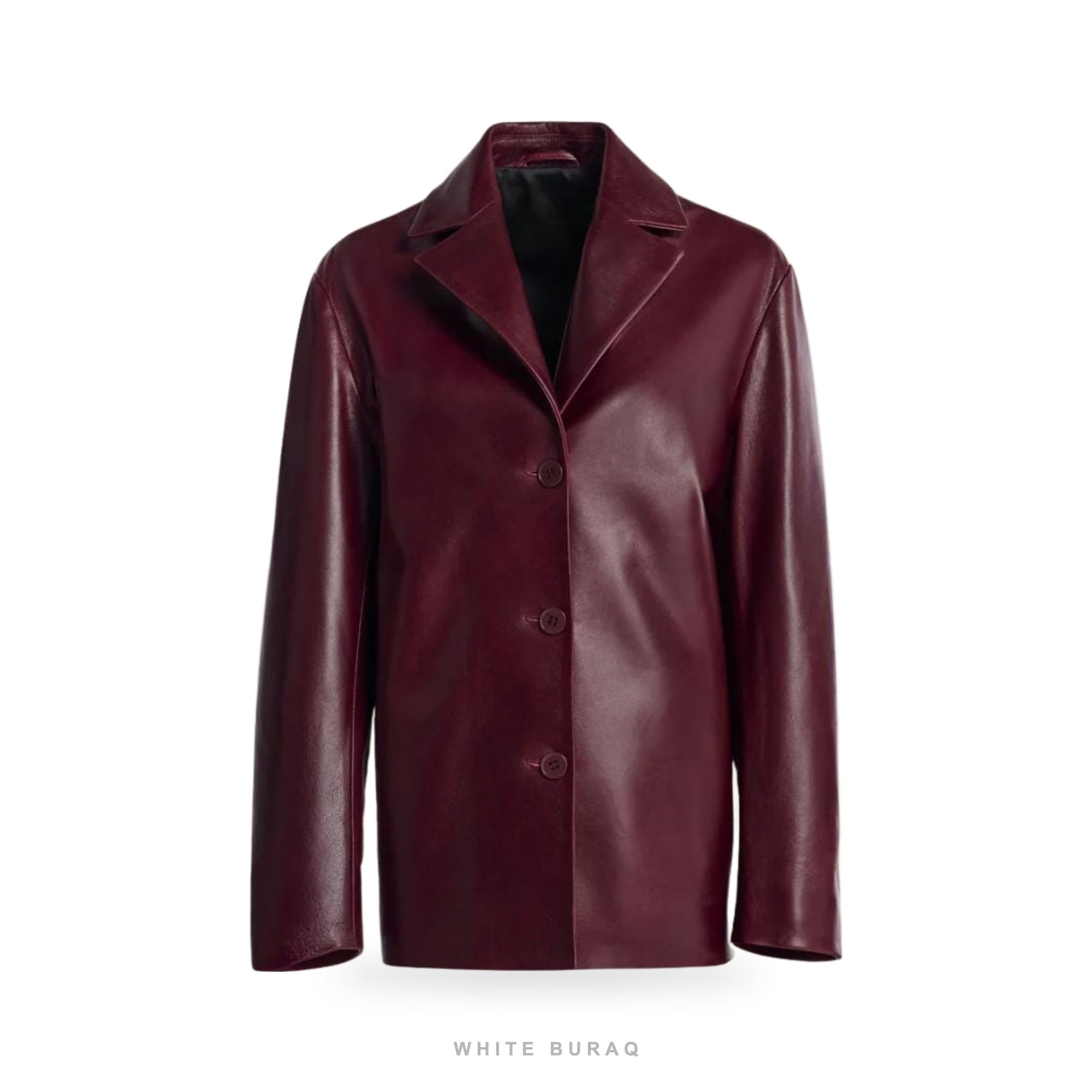 Women's Burgundy Sheepskin Tailored Blazer – view 2