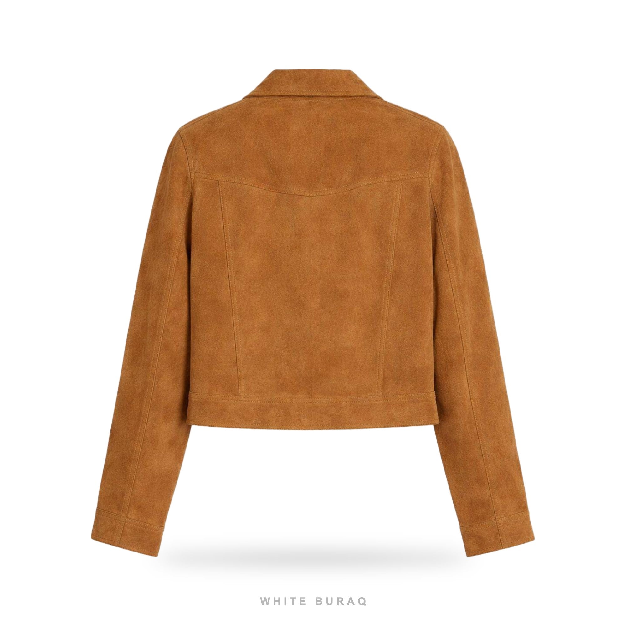 Women's Tan Suede Cropped Zip Jacket – view 2