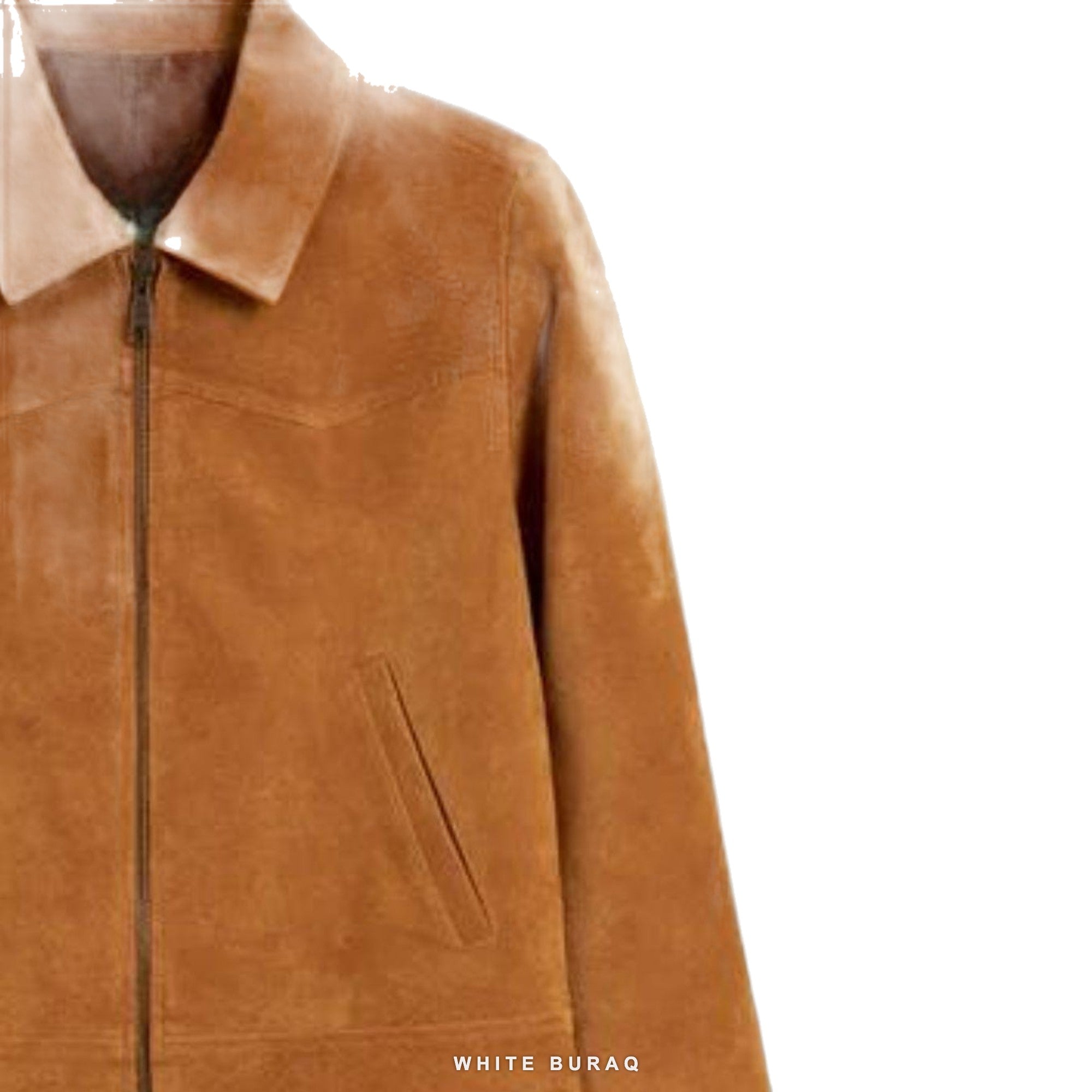 Women's Tan Suede Cropped Zip Jacket – view 3