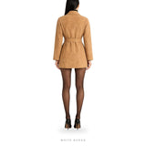 Women's Tan Suede Belted Shirt Jacket – view 2