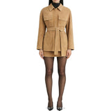 Women's Tan Suede Belted Shirt Jacket – view 3