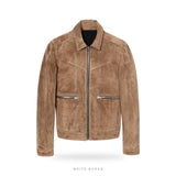 Men's Brown Suede Zip Western Biker Jacket