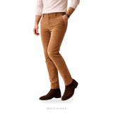 Men's Tan Suede Slim-Fit Trousers – view 4