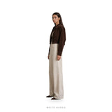 Women's Brown Suede Cropped Zip Shirt-Collar Jacket – view 3