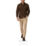Men's Brown Suede Snap-Button Trucker Shirt Jacket – view 3