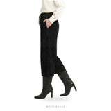 Women's Black Suede Wide-Leg Culotte Shorts – view 2