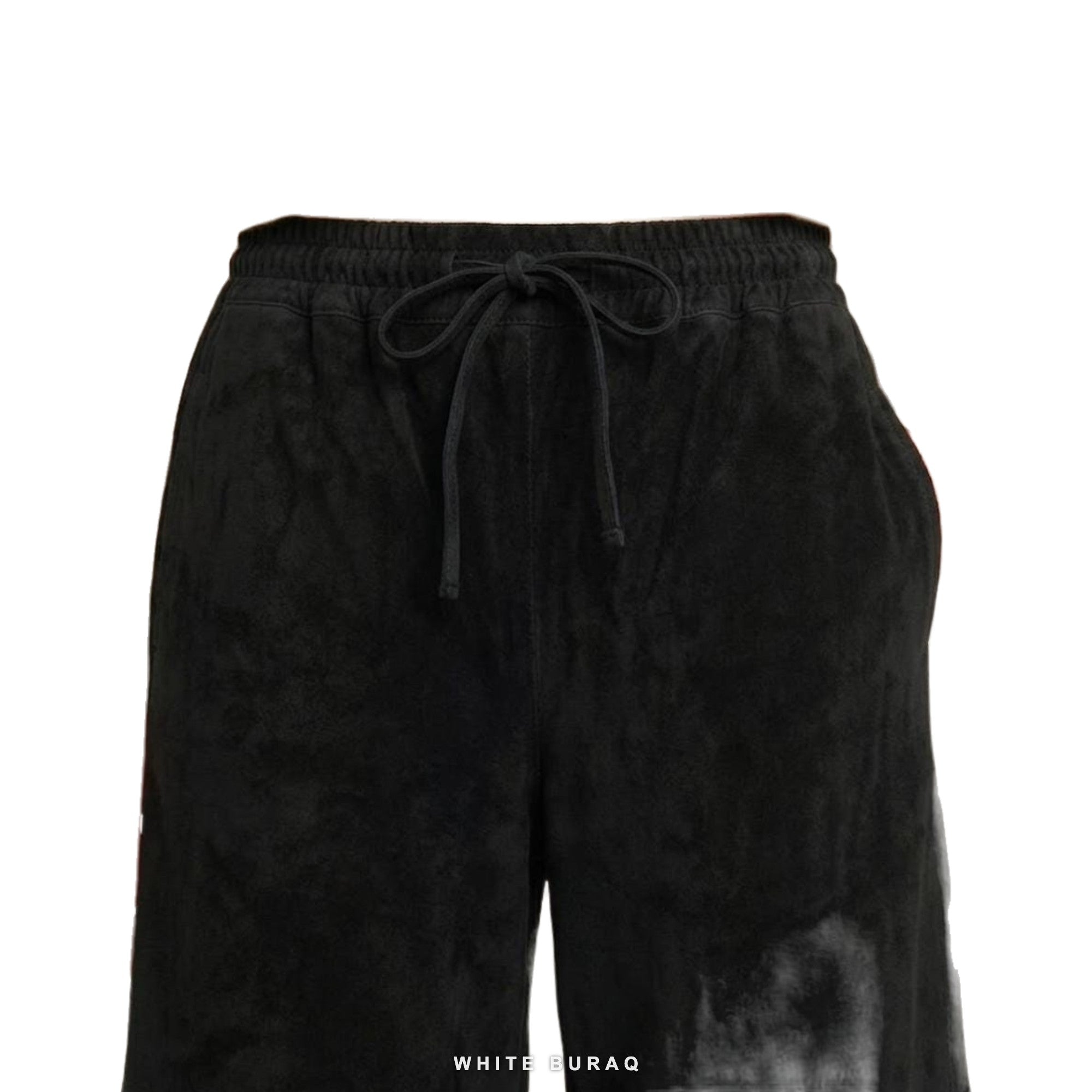 Women's Black Suede Wide-Leg Culotte Shorts – view 4