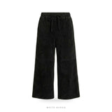 Women's Black Suede Wide-Leg Culotte Shorts – view 5