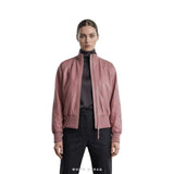 Women's Pink Leather Blouson Bomber – view 3