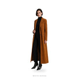 Women's Cognac Suede Floor-Length Overcoat – view 2