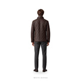 Men's Dark Brown Quilted Leather Field Jacket – view 3