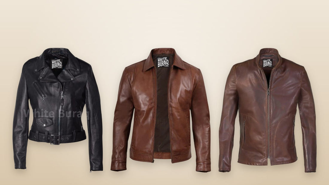 Lightweight lambskin, Harrington and unlined cafe racer leather jackets for a store's spring assortment