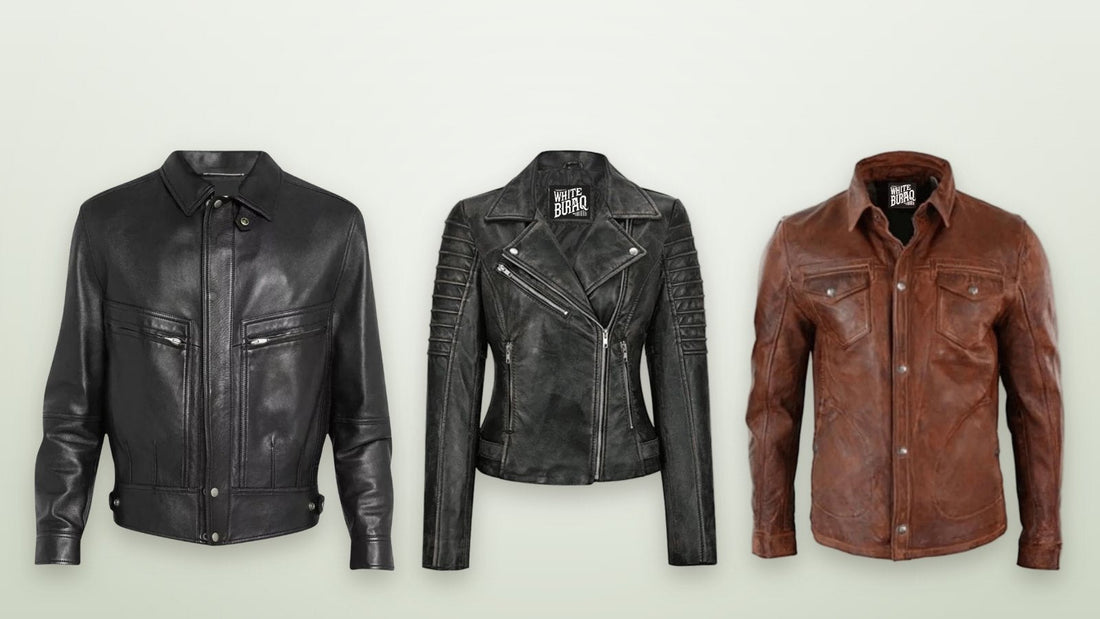 Black and brown lambskin leather jackets suited to gentle at-home cleaning