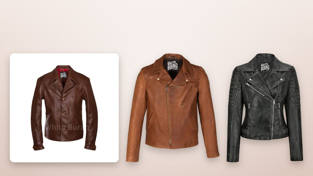 Goatskin and lambskin leather jackets compared side by side for feel, grain and durability