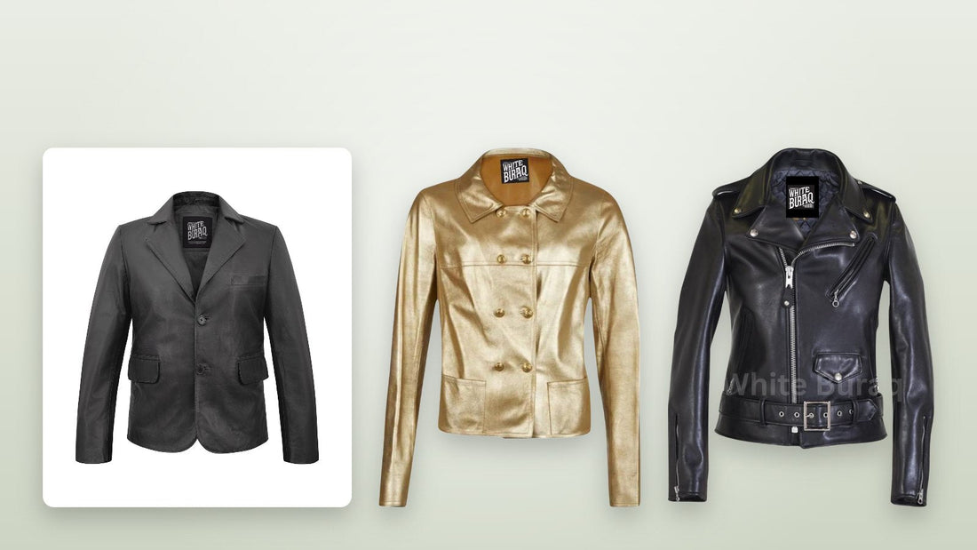 Unisex lambskin leather two-button blazer for women