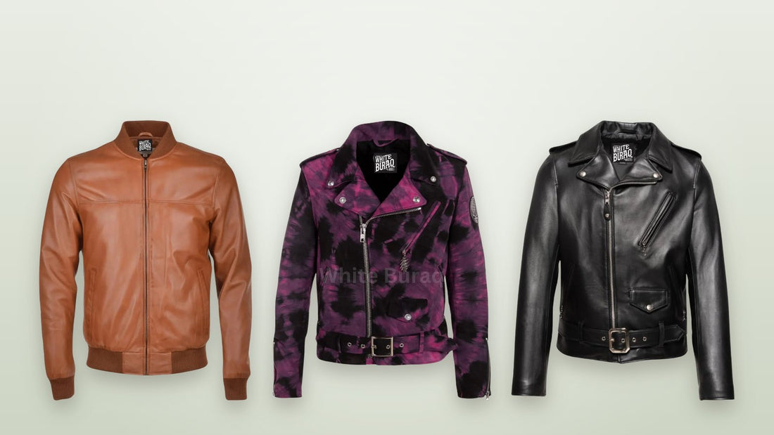Men's and women's genuine leather jackets for a sizing guide