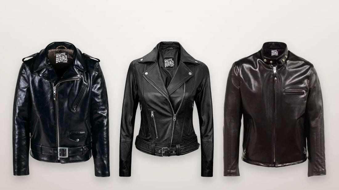 Men's black heavyweight cowhide asymmetrical biker jacket