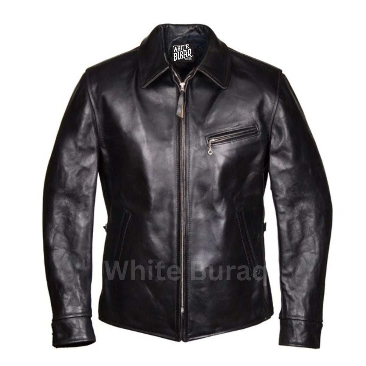 White Buraq Plainsman Leather Jacket – Refined Everyday Luxury