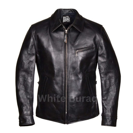 White Buraq Plainsman Leather Jacket – Refined Everyday Luxury
