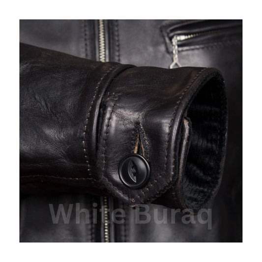 White Buraq Plainsman Leather Jacket – Refined Everyday Luxury