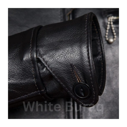 Black Premier Highwayman Leather Jacket