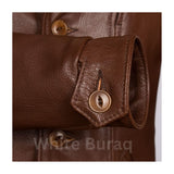 Brown Classic Goatskin Leather Jacket – Elegant Everyday Luxury