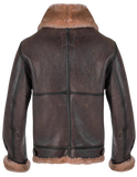 Brown leather jacket with fur lining 
