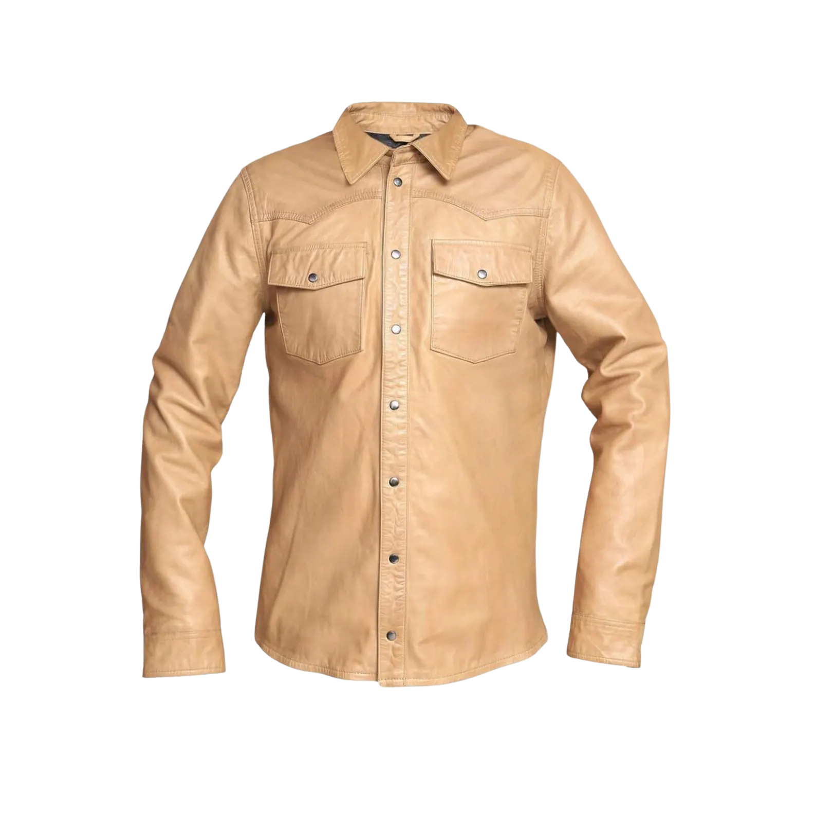 Tan leather shirt 