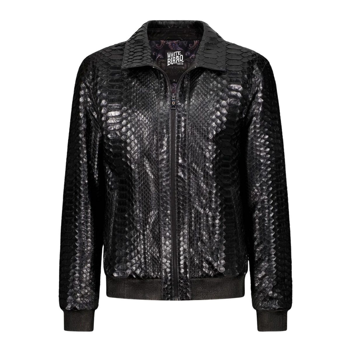 Black sequin jacket with a brand logo 