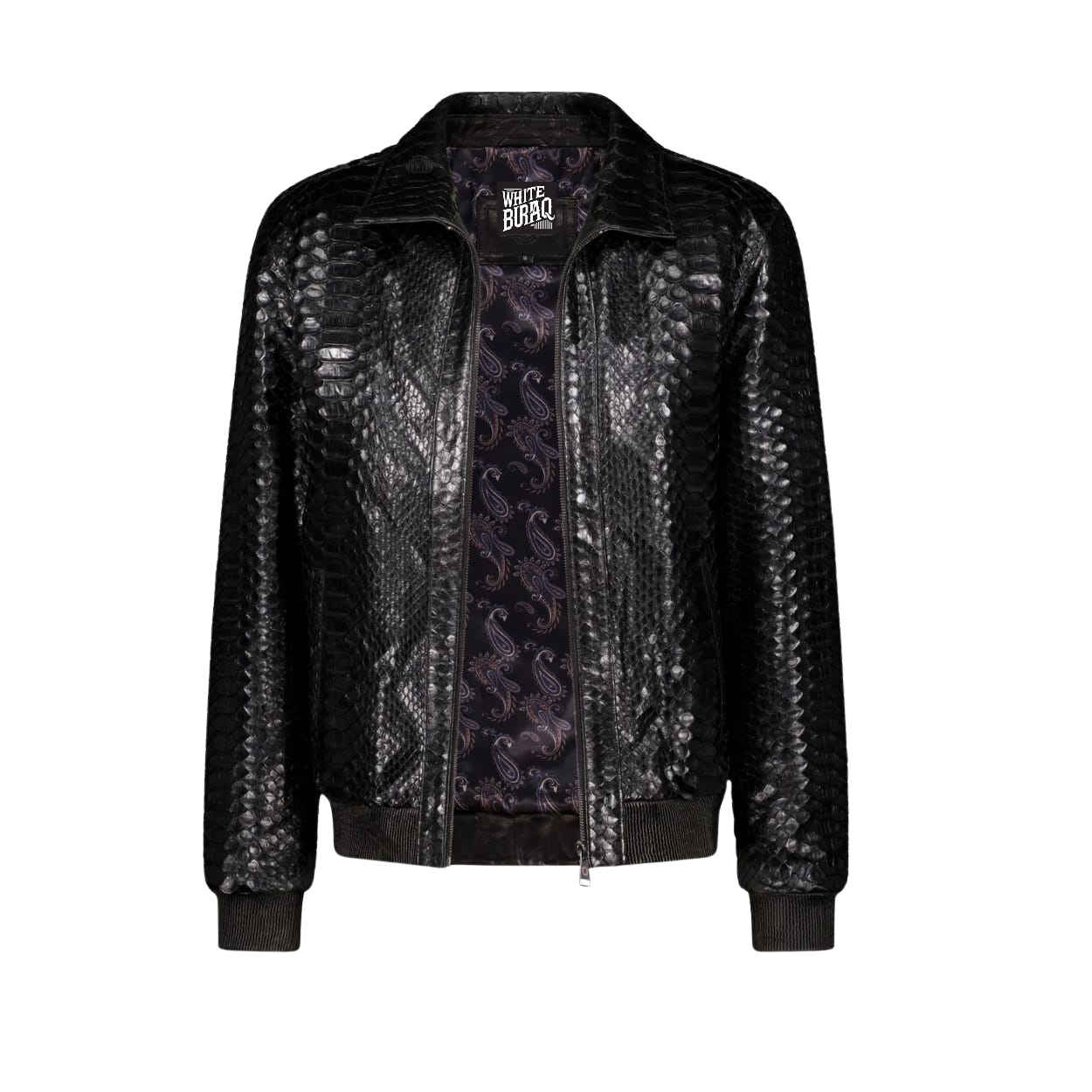 Black sequin jacket with a brand logo 