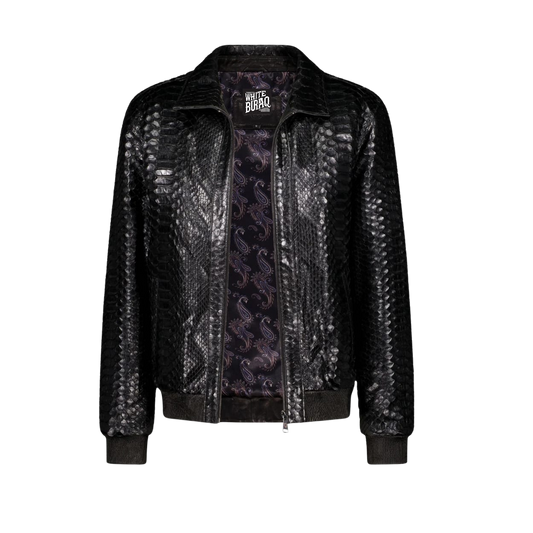 Black sequin jacket with a brand logo 