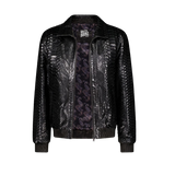 Black sequin jacket with a brand logo 