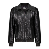 Black sequin jacket with a brand logo 