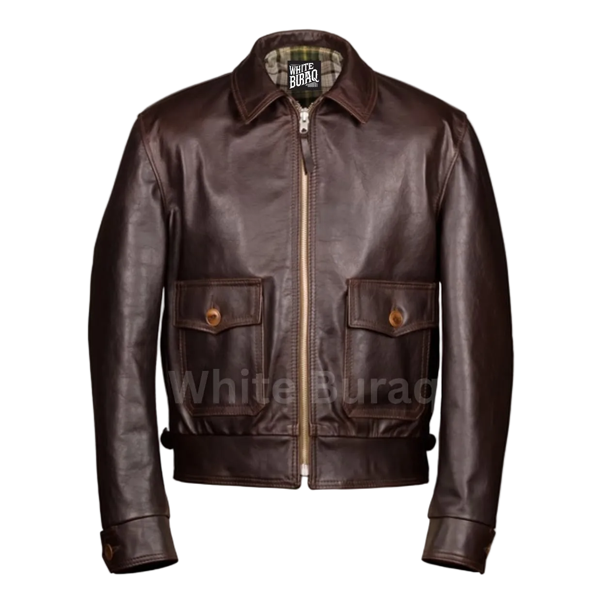 Brown leather jacket 